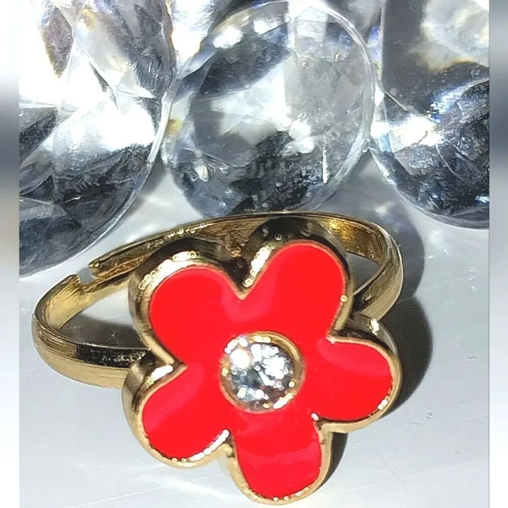 Super cute girls jeweled adjustable ring